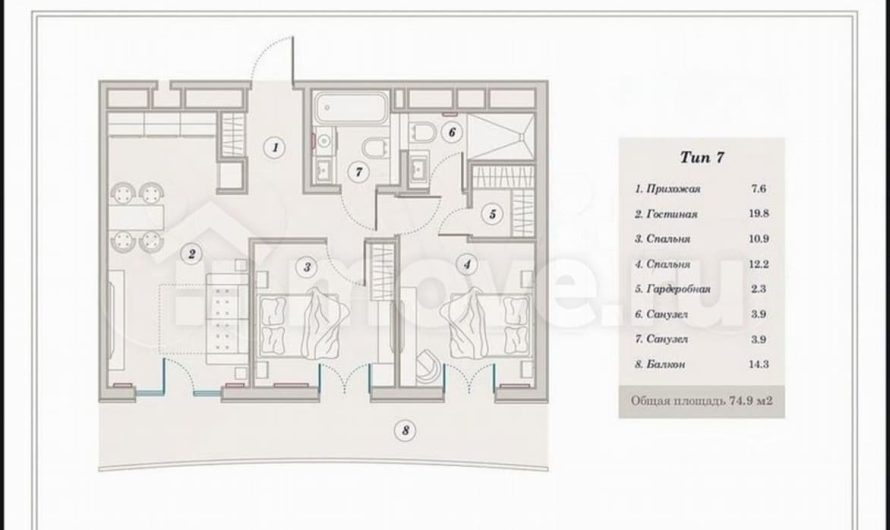 Продаются 2-комнатные апартаменты, 75 м²,                                                     Анапа
